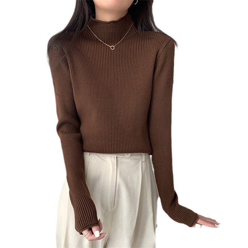 Half-high Collar Inner Women's Knitted Top