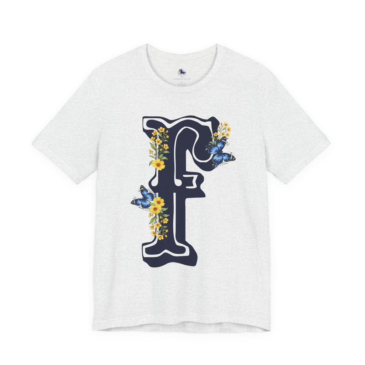 Floral Letter F Monogram T-Shirt