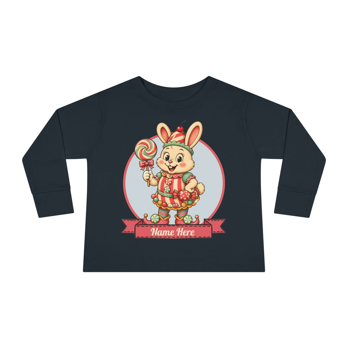 Personalized 'Bun Bon' Bunny Toddler Long Sleeve Tee