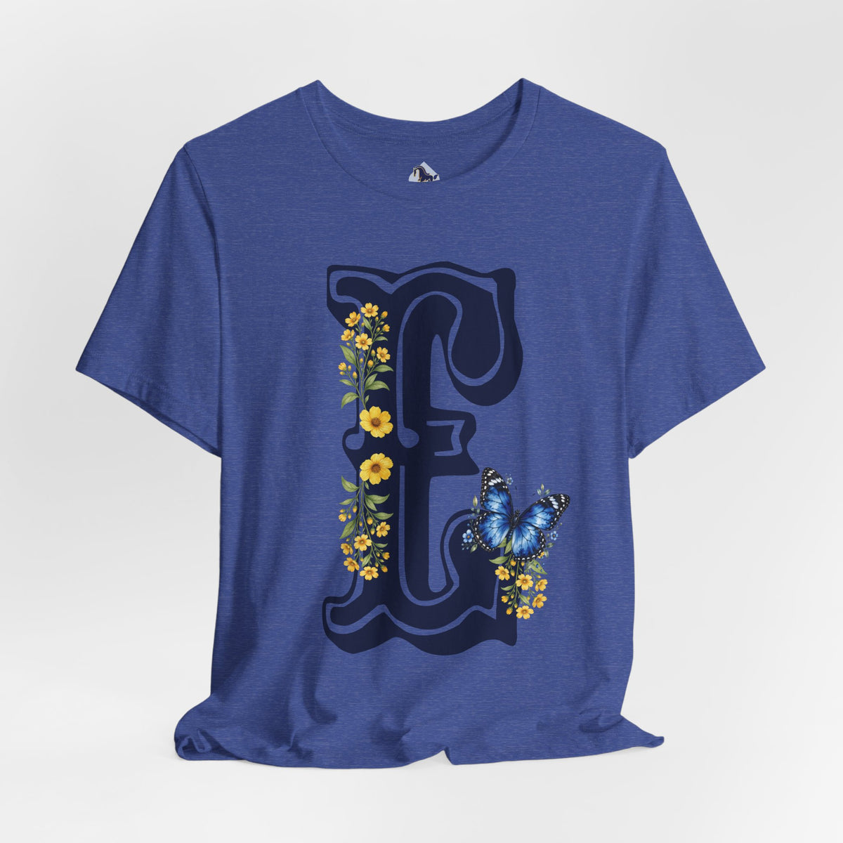 Floral Monogram E Letter T-Shirt