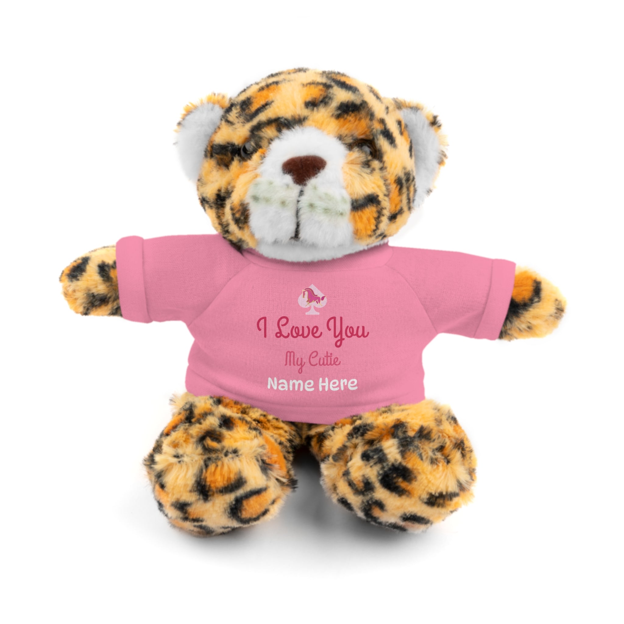 Custom Stuffed Animal with “I Love You” Tee