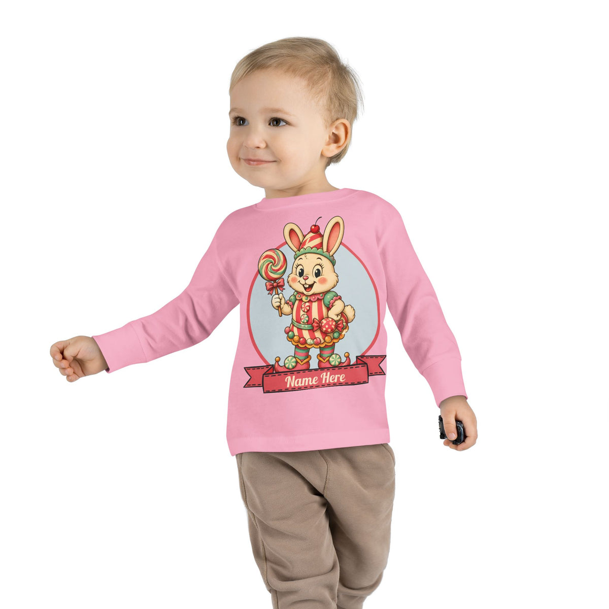 Personalized 'Bun Bon' Bunny Toddler Long Sleeve Tee
