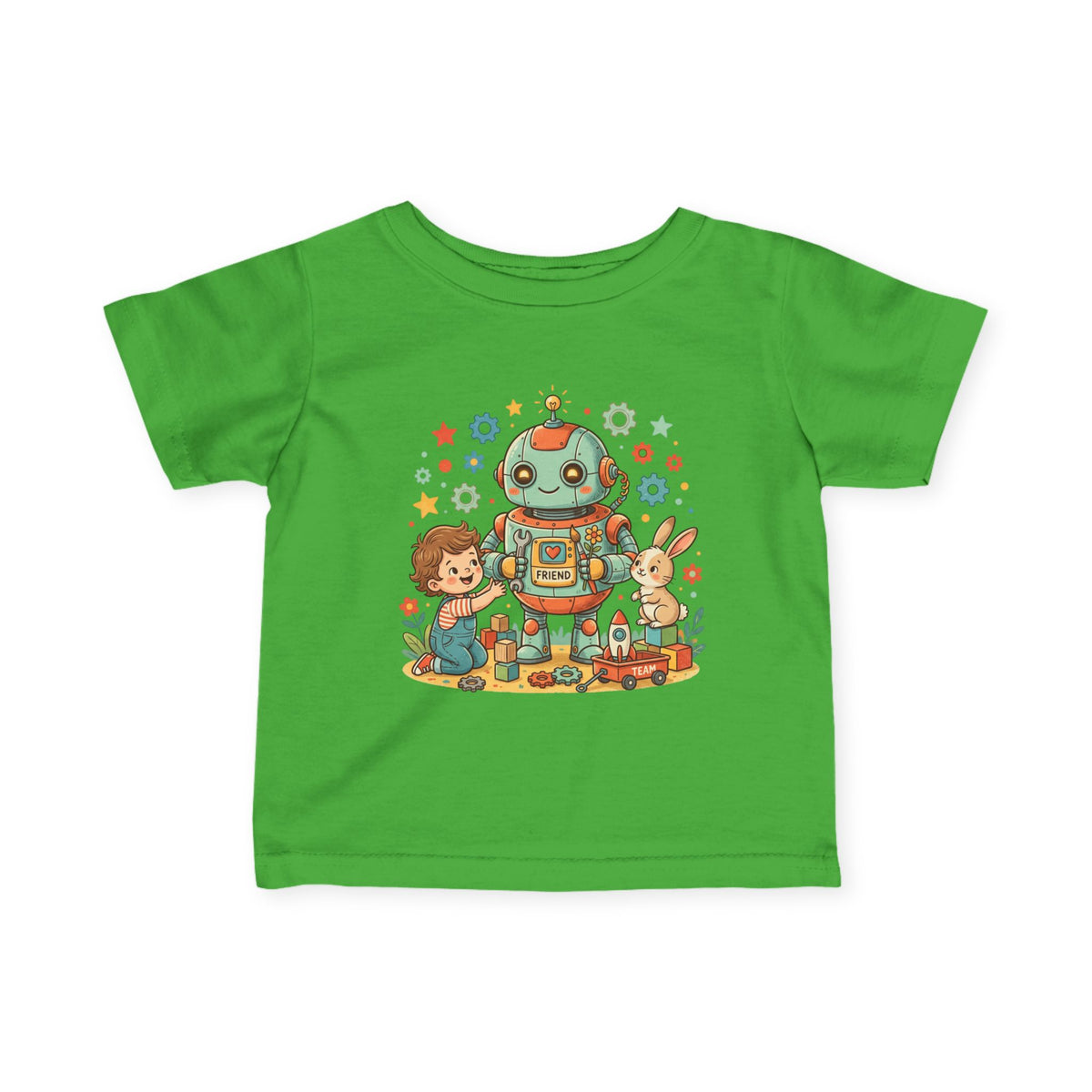 Cute Retro Robot Kids T-Shirt