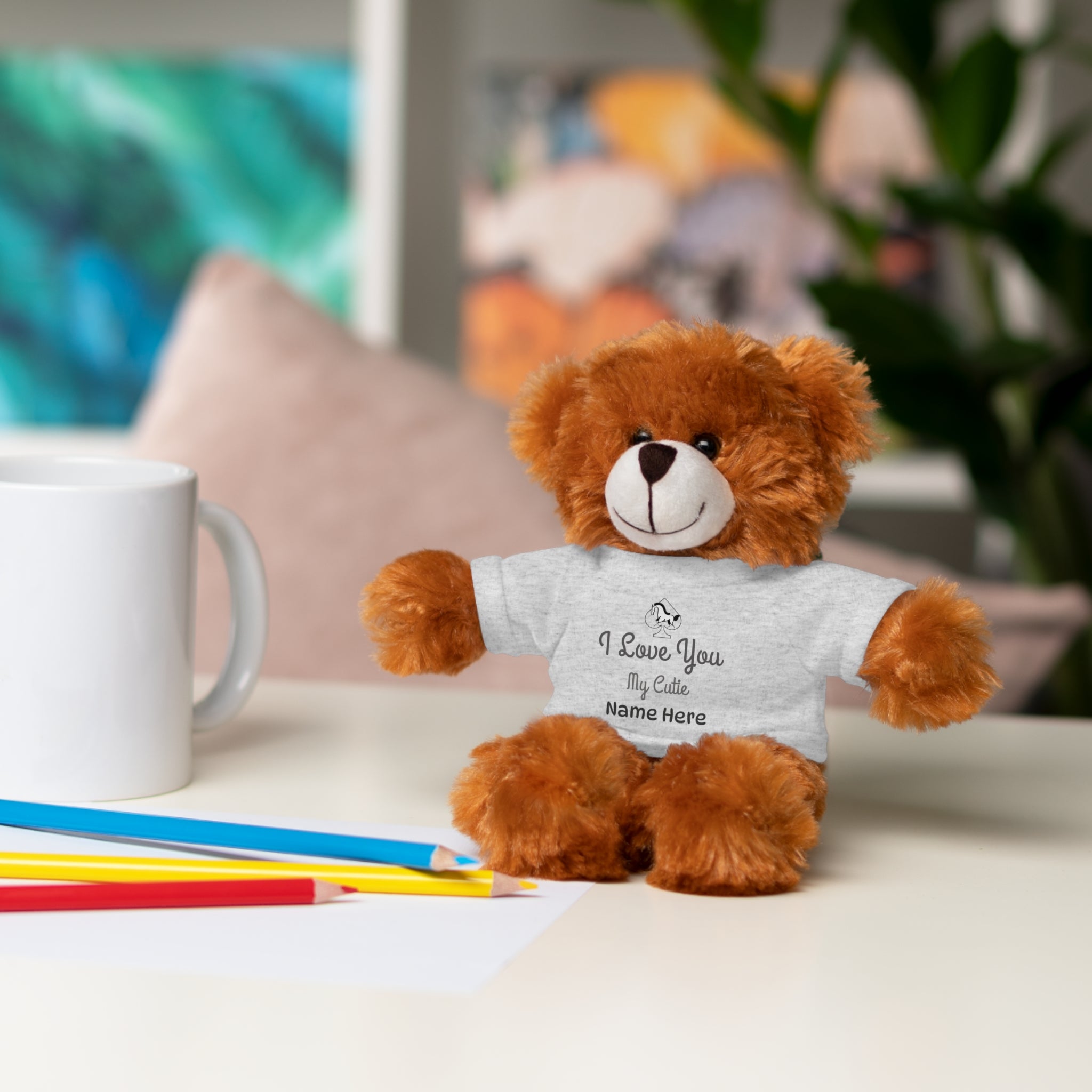 Personalized Teddy Bear with "I Love You" Tee