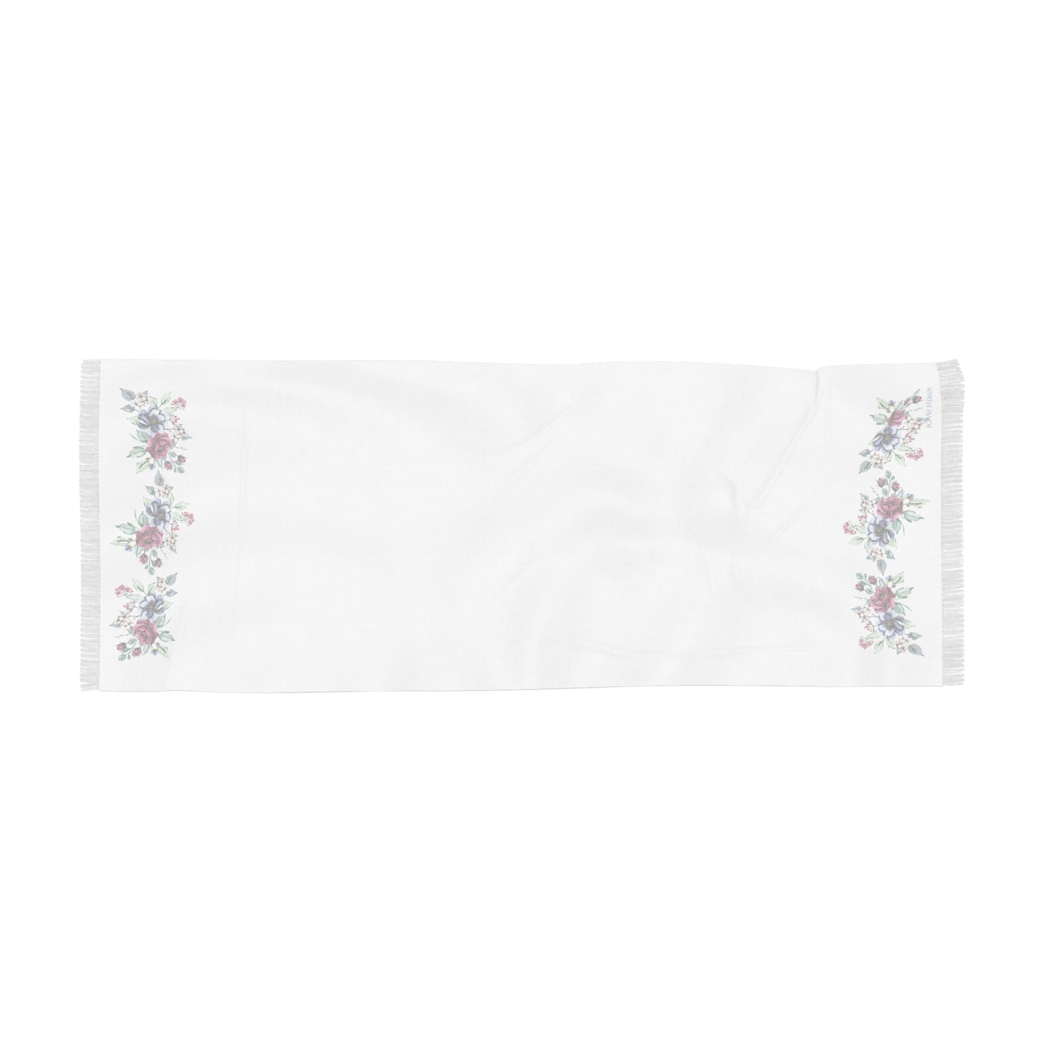 Pastel Green Floral Border Scarf