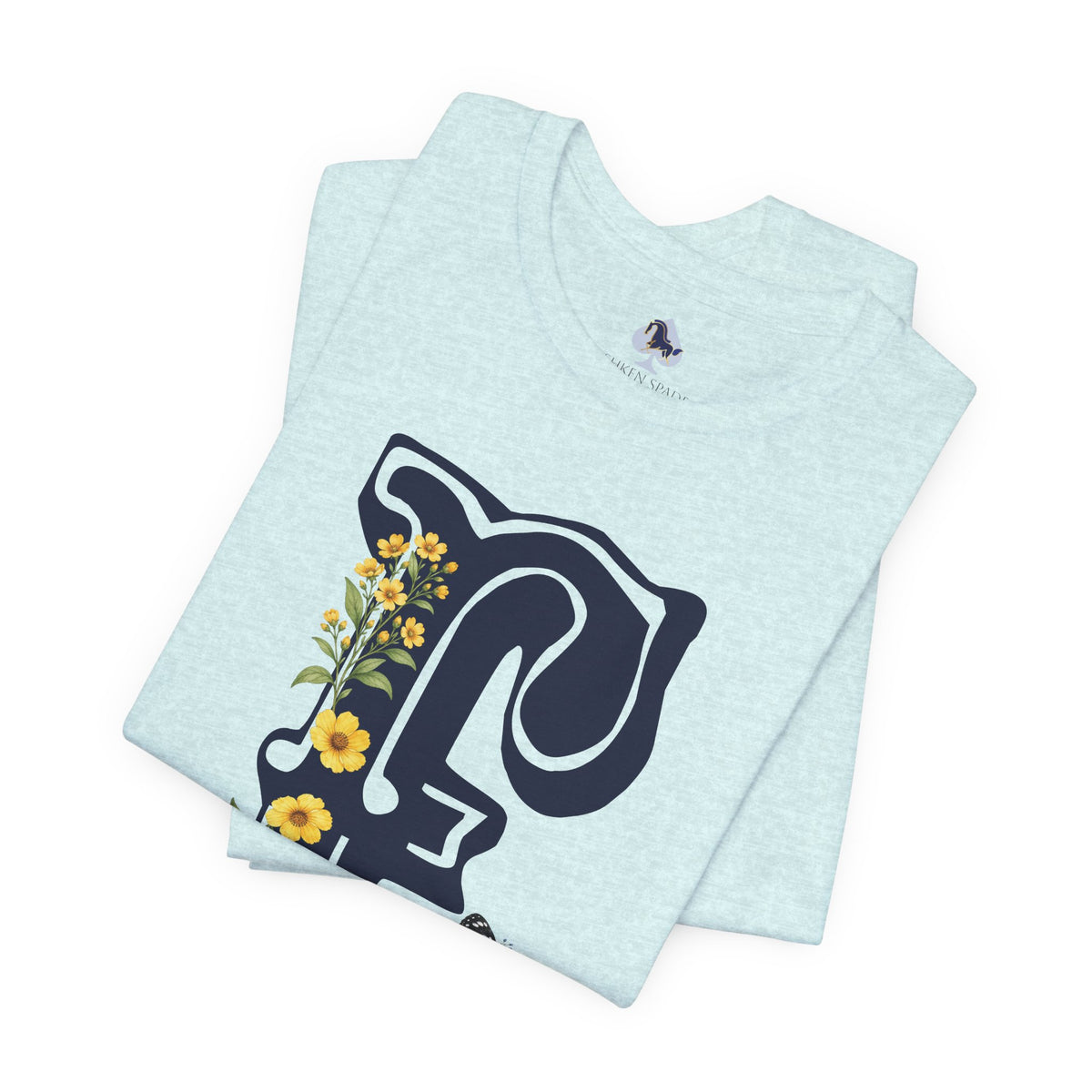 Floral Monogram E Letter T-Shirt