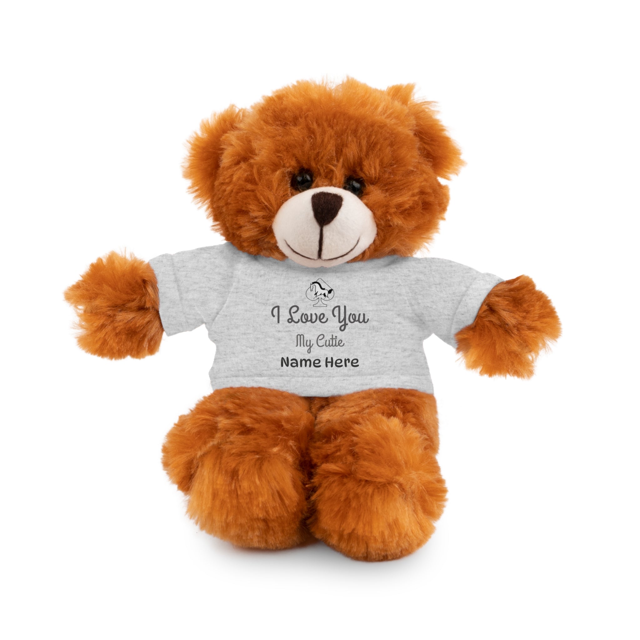 Custom Stuffed Animal with “I Love You” Tee