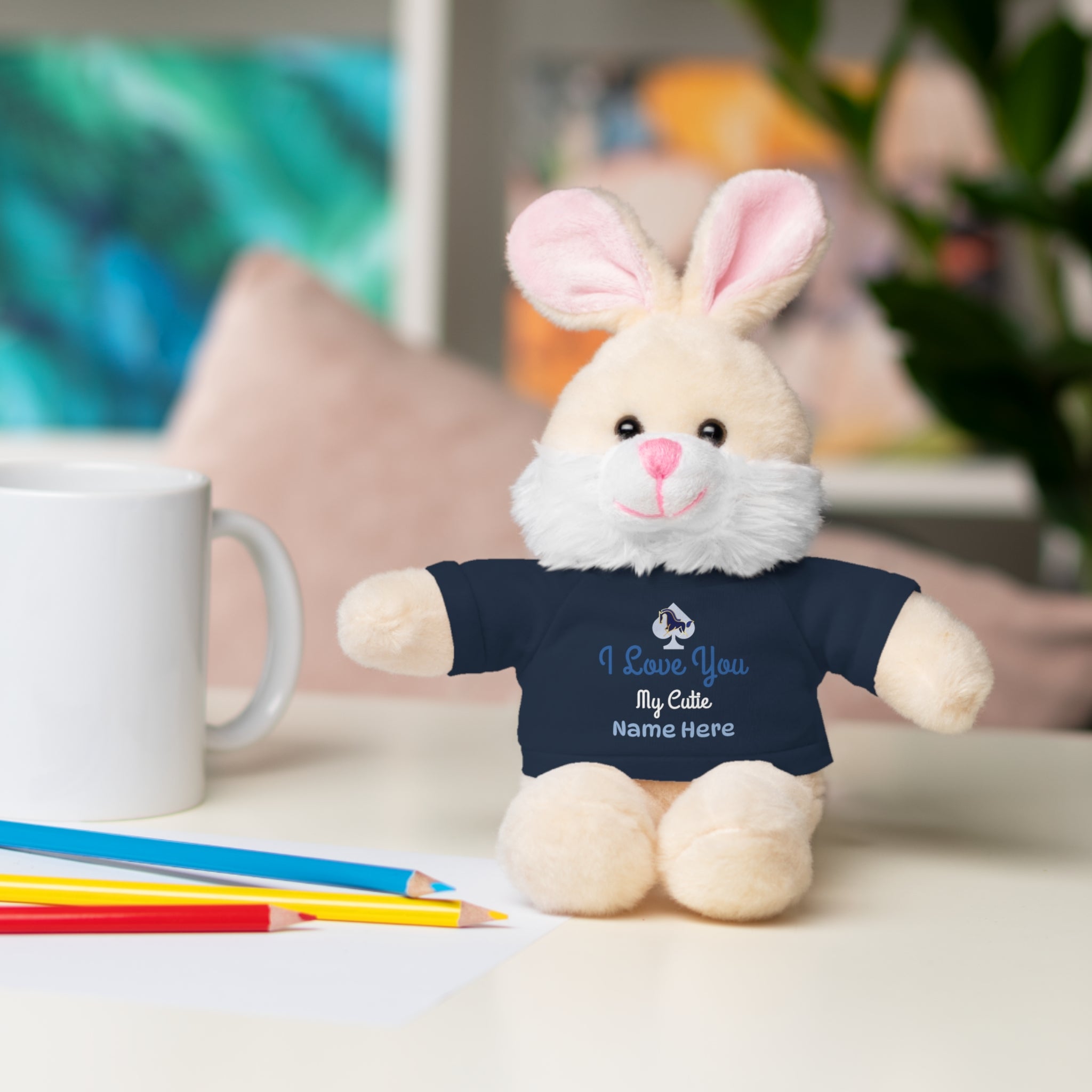 Personalized Teddy Bear with "I Love You" Tee