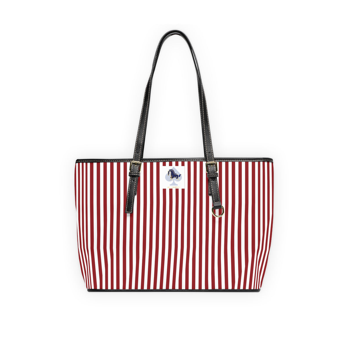 Red and White Striped PU Leather Shoulder Bag