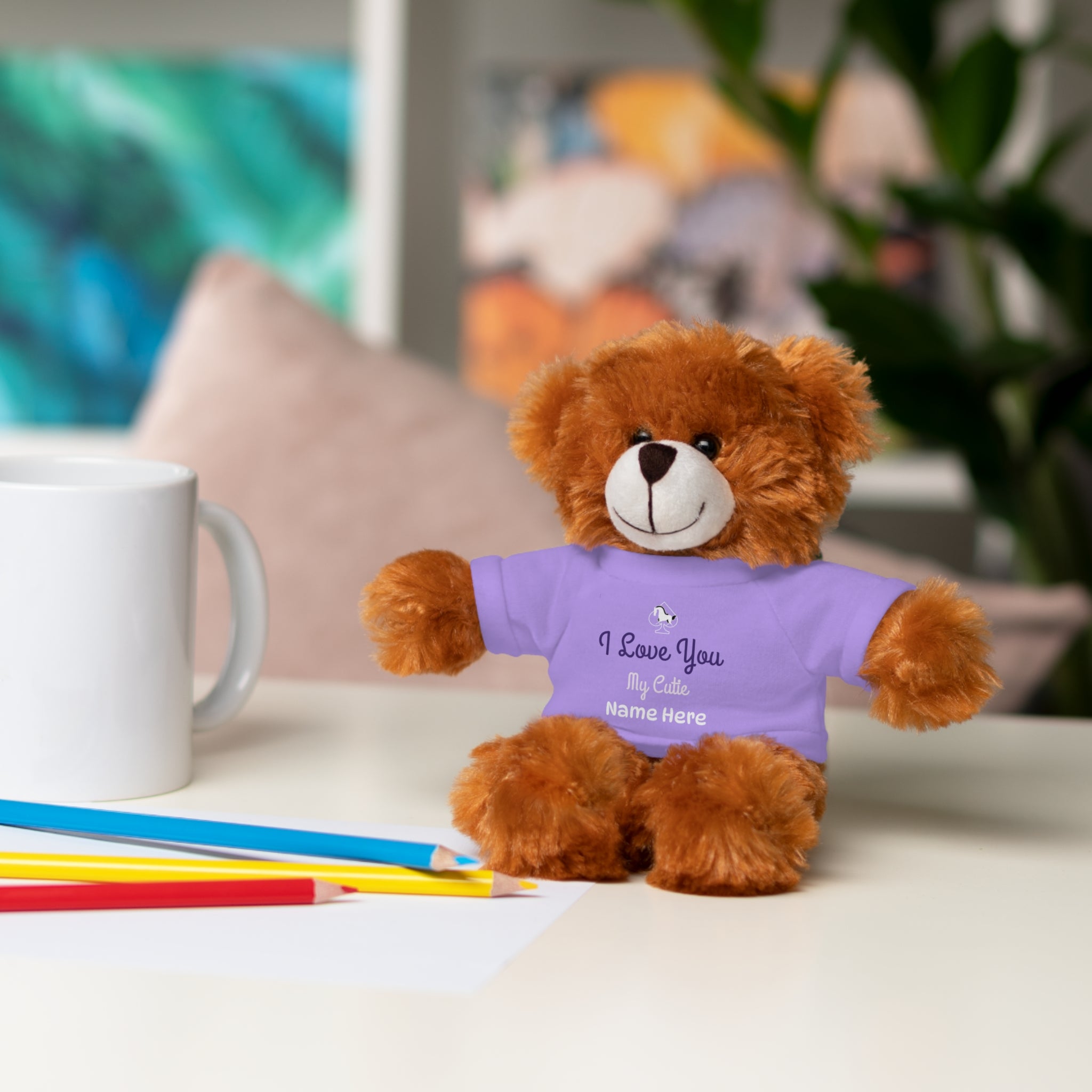 Personalized Teddy Bear with "I Love You" Tee