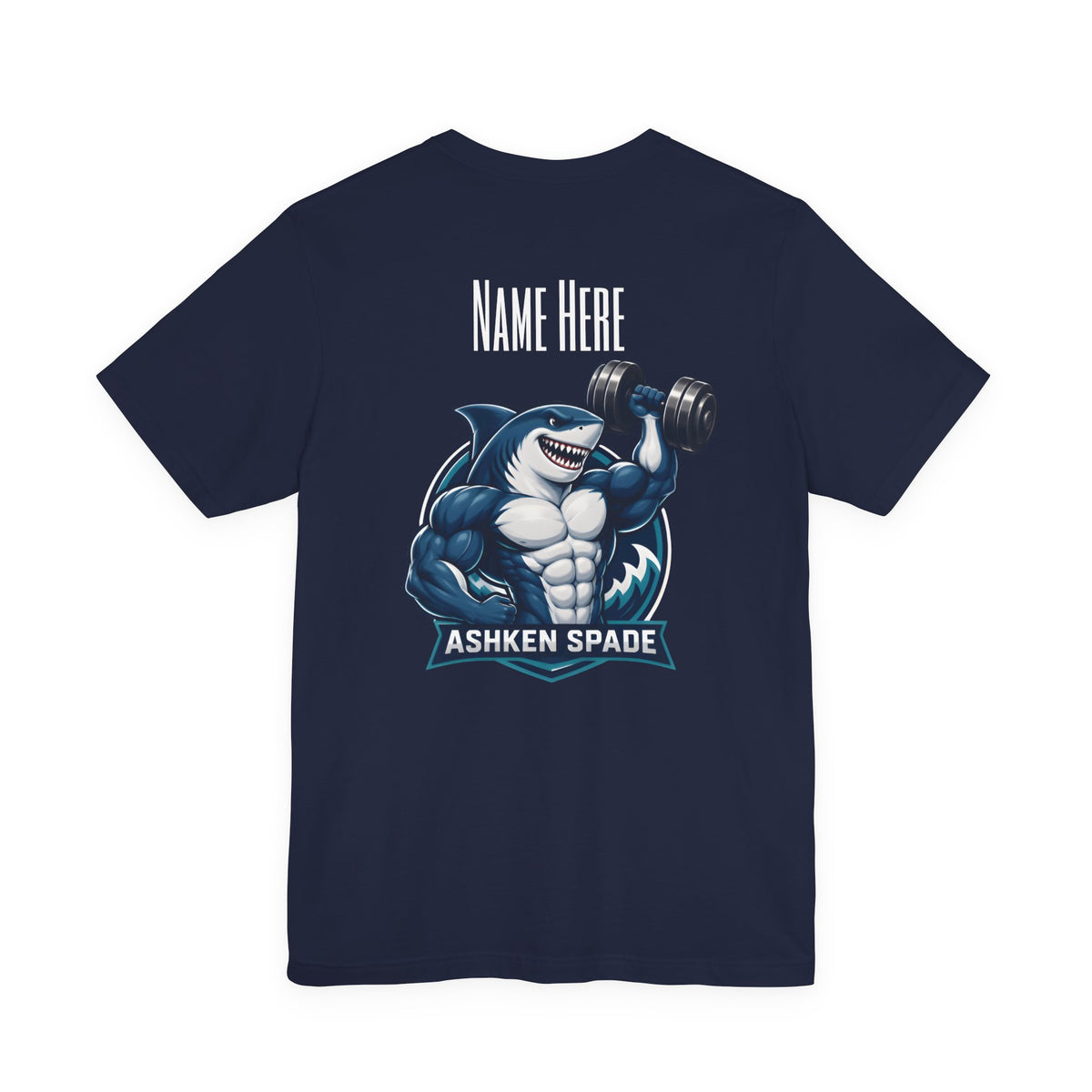 Ashken Spade Shark Weightlifter Personalized Graphic Tee