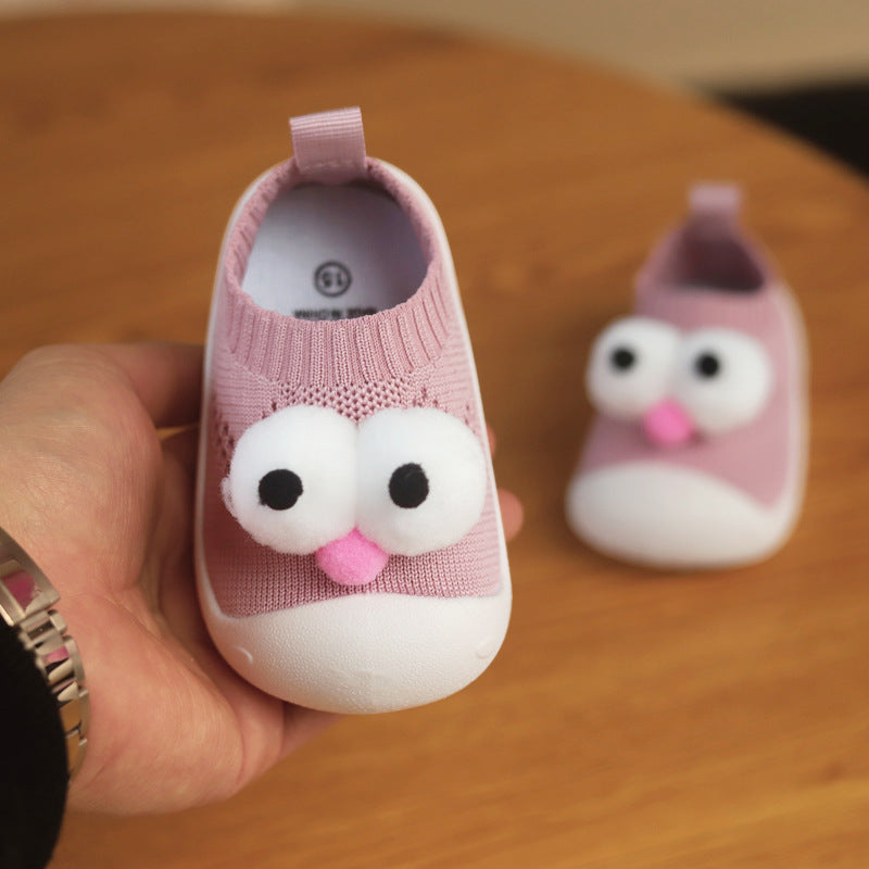 Knit Cartoon Eyes Baby Slip-Ons