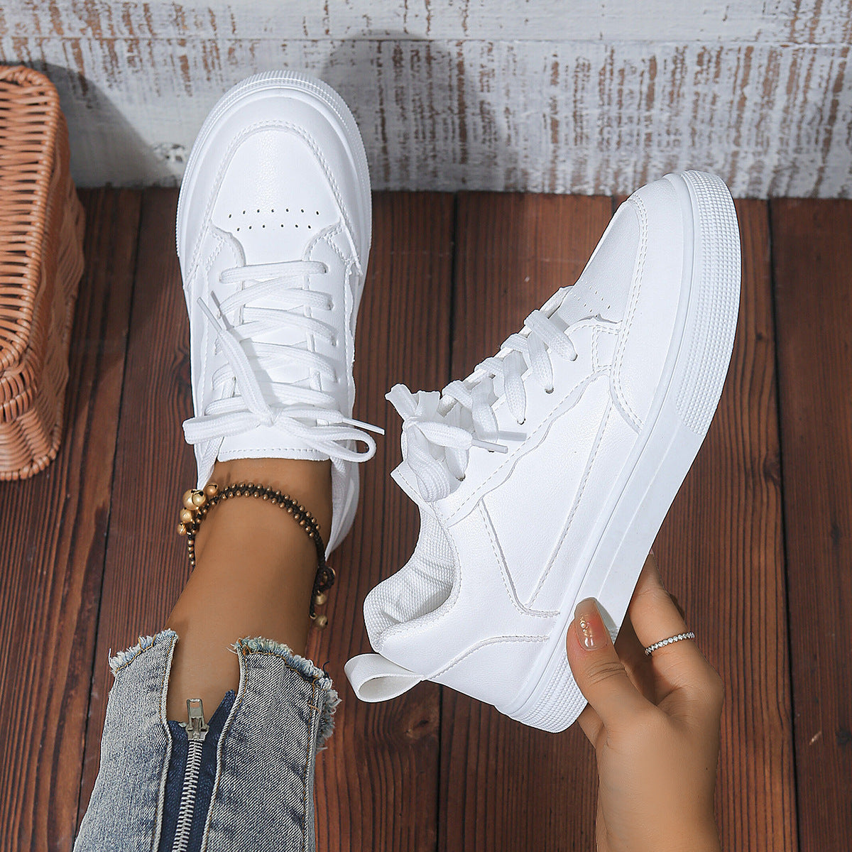 Spring New Ins Trendy Students Versatile Casual Sports White Shoes