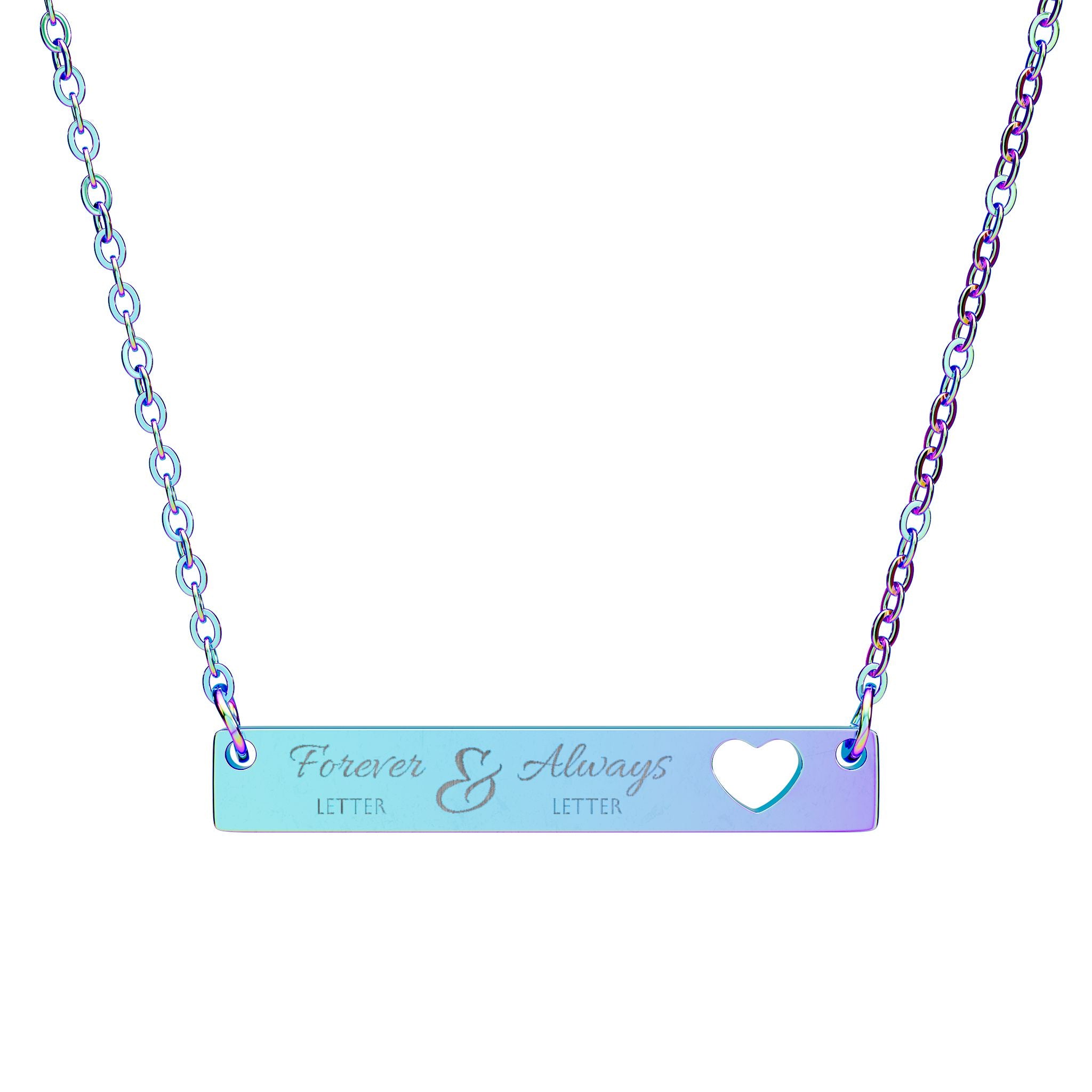 Personalized Heart Cutout Bar Necklace