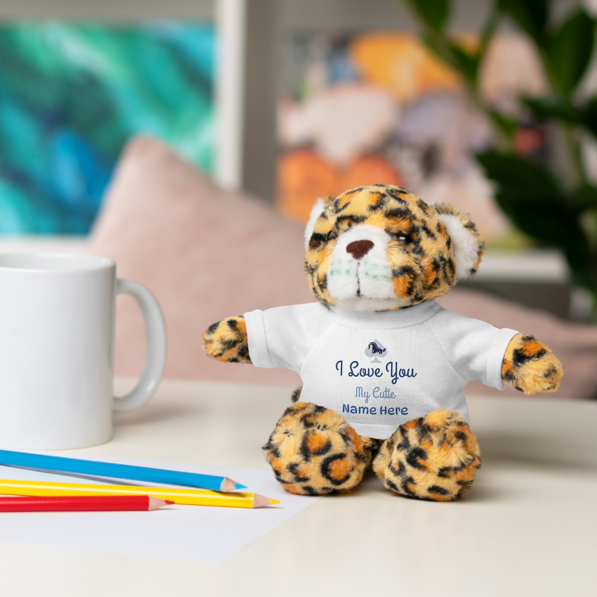 Personalized Teddy Bear with "I Love You" Tee