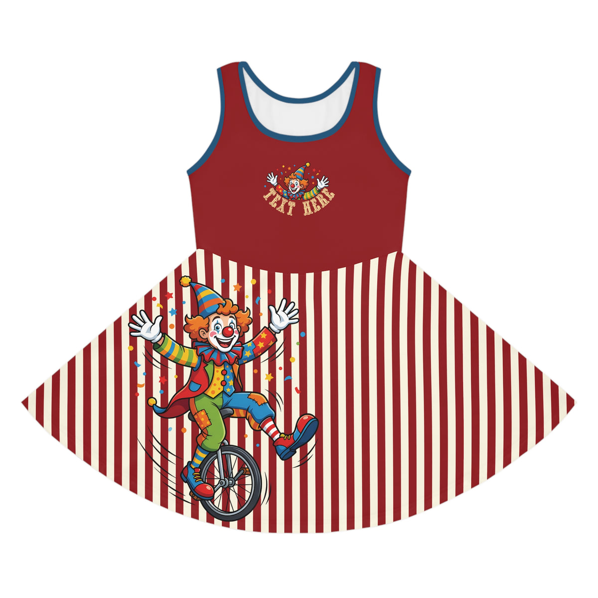 Girls’ Circus Clown Sundress – Playful Big Top Stripes Dress