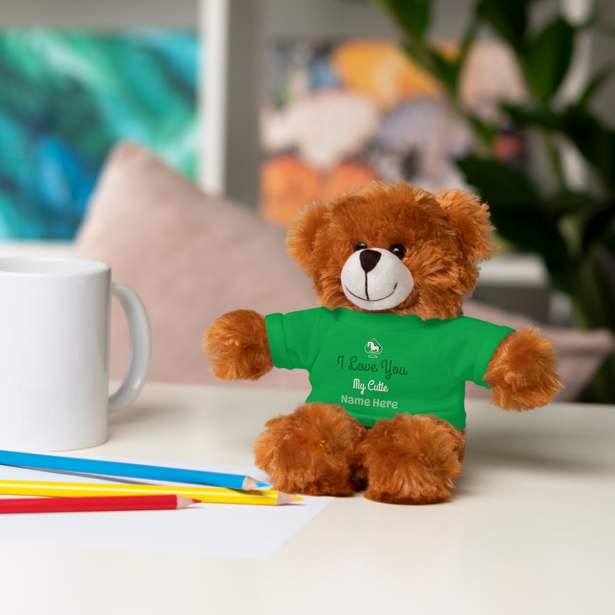 Personalized Teddy Bear with "I Love You" Tee