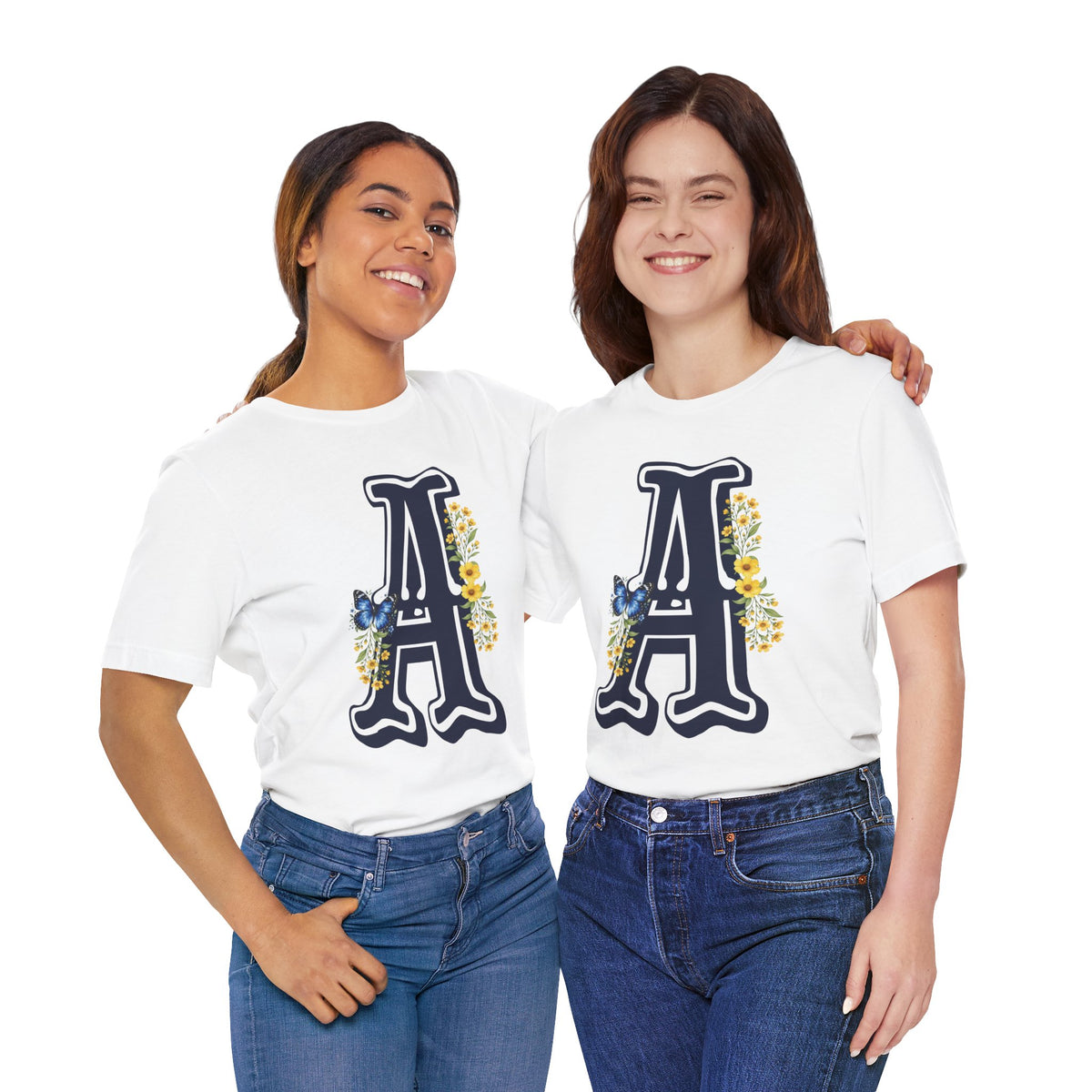 Floral Letter A Graphic T-Shirt