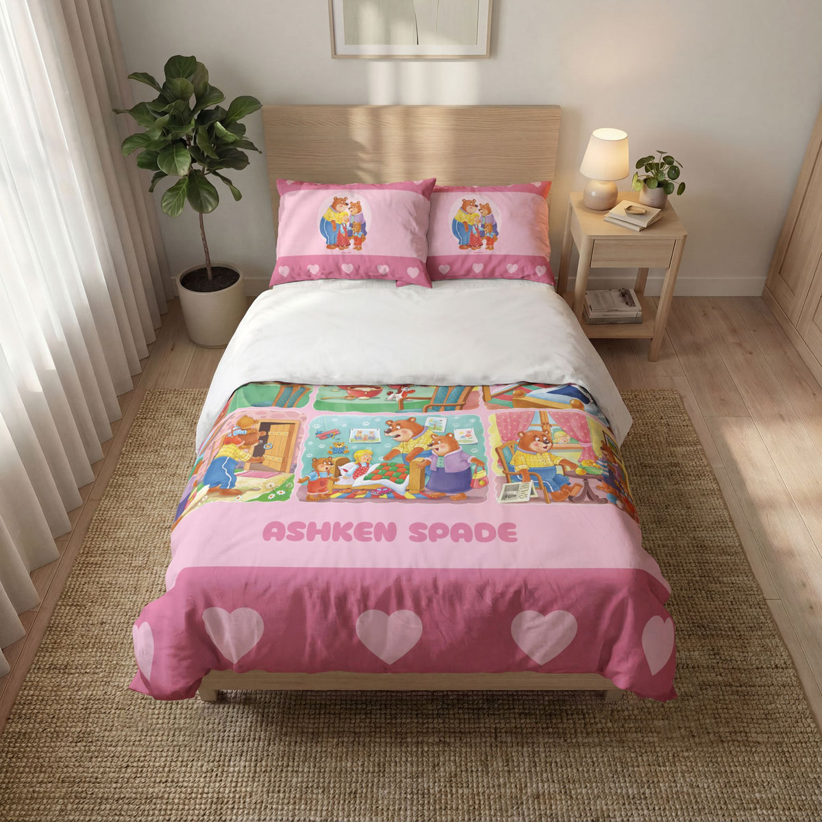Pink "Sweet Dreams" Ashken Spade Quilt Cover Set