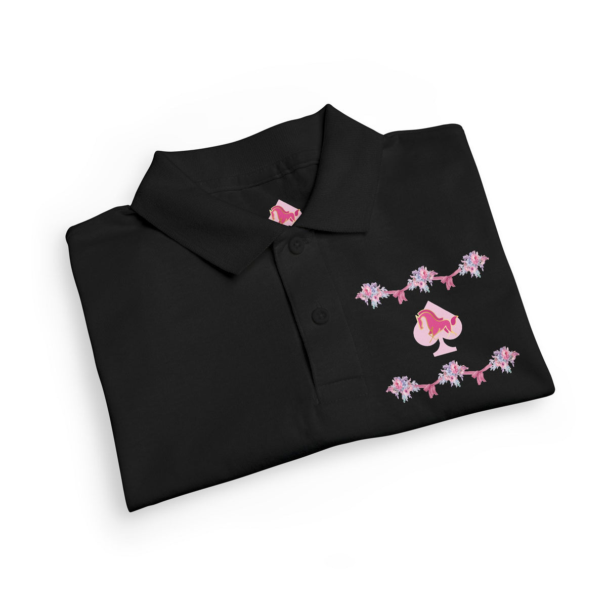Pink FloraL Youth Polo