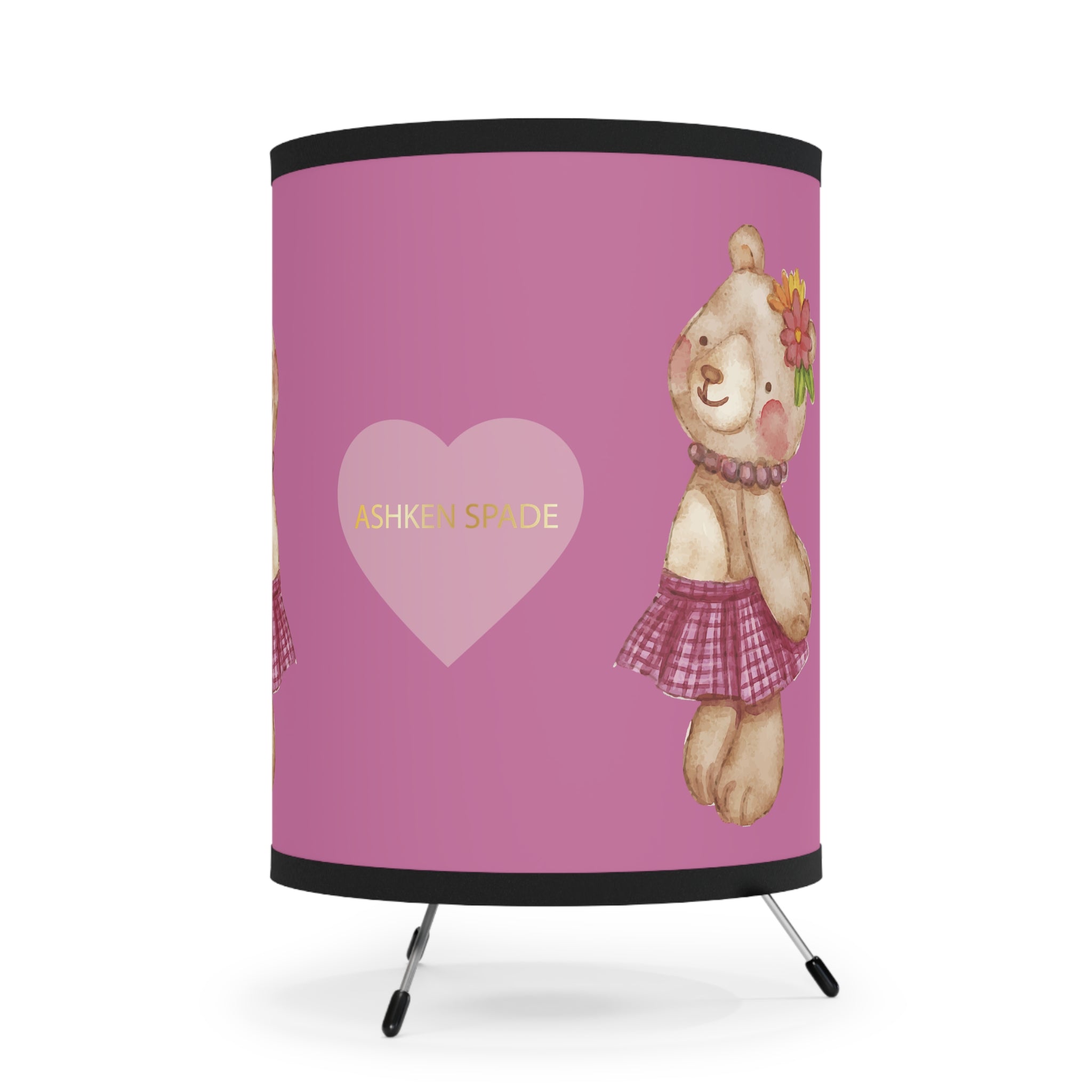 Table Lamp With Cute Bear Fabric Shade