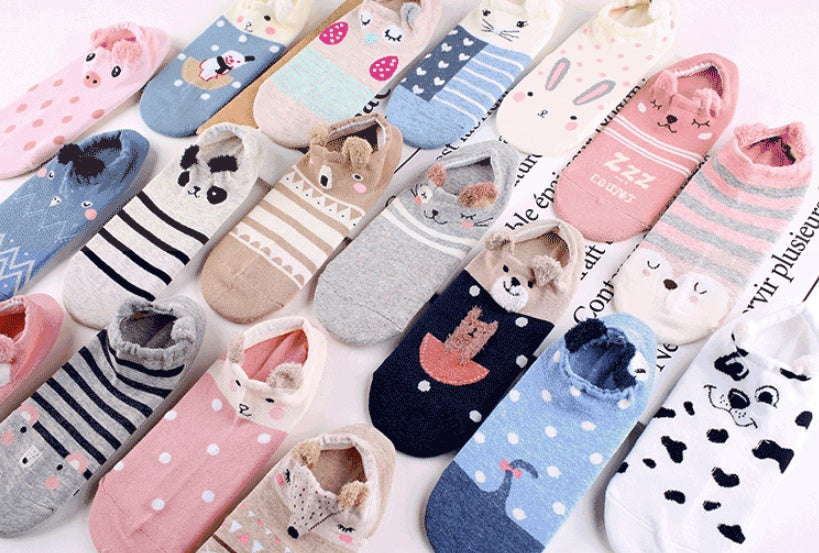 Cute Animals Cotton Short Socks Socks
