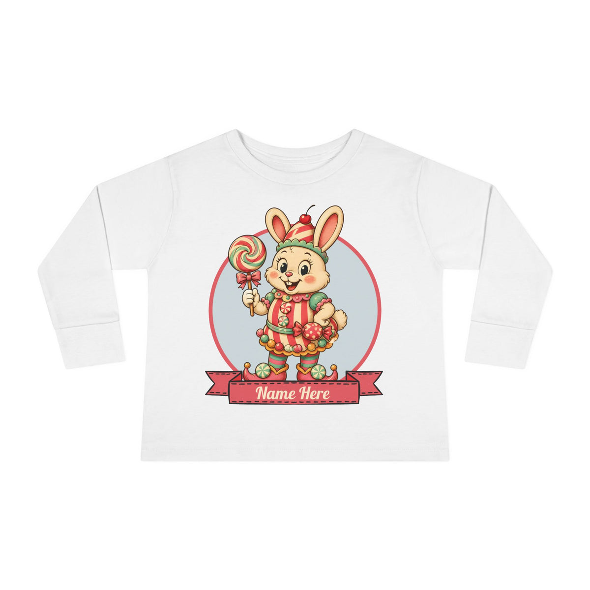 Personalized 'Bun Bon' Bunny Toddler Long Sleeve Tee