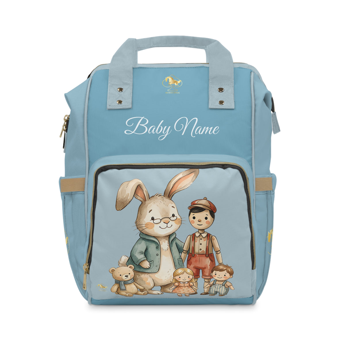 Personalized Cute Bunny & Doll Baby Diaper Backpack