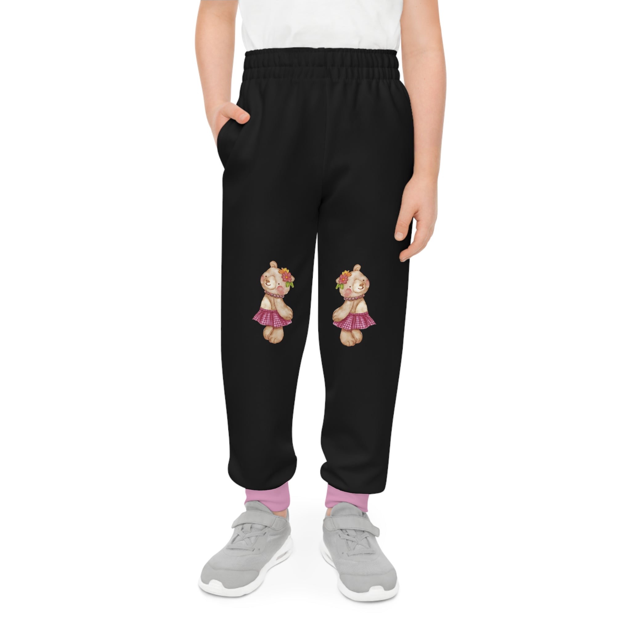 Cute Bear Ballet Design Black Jogger