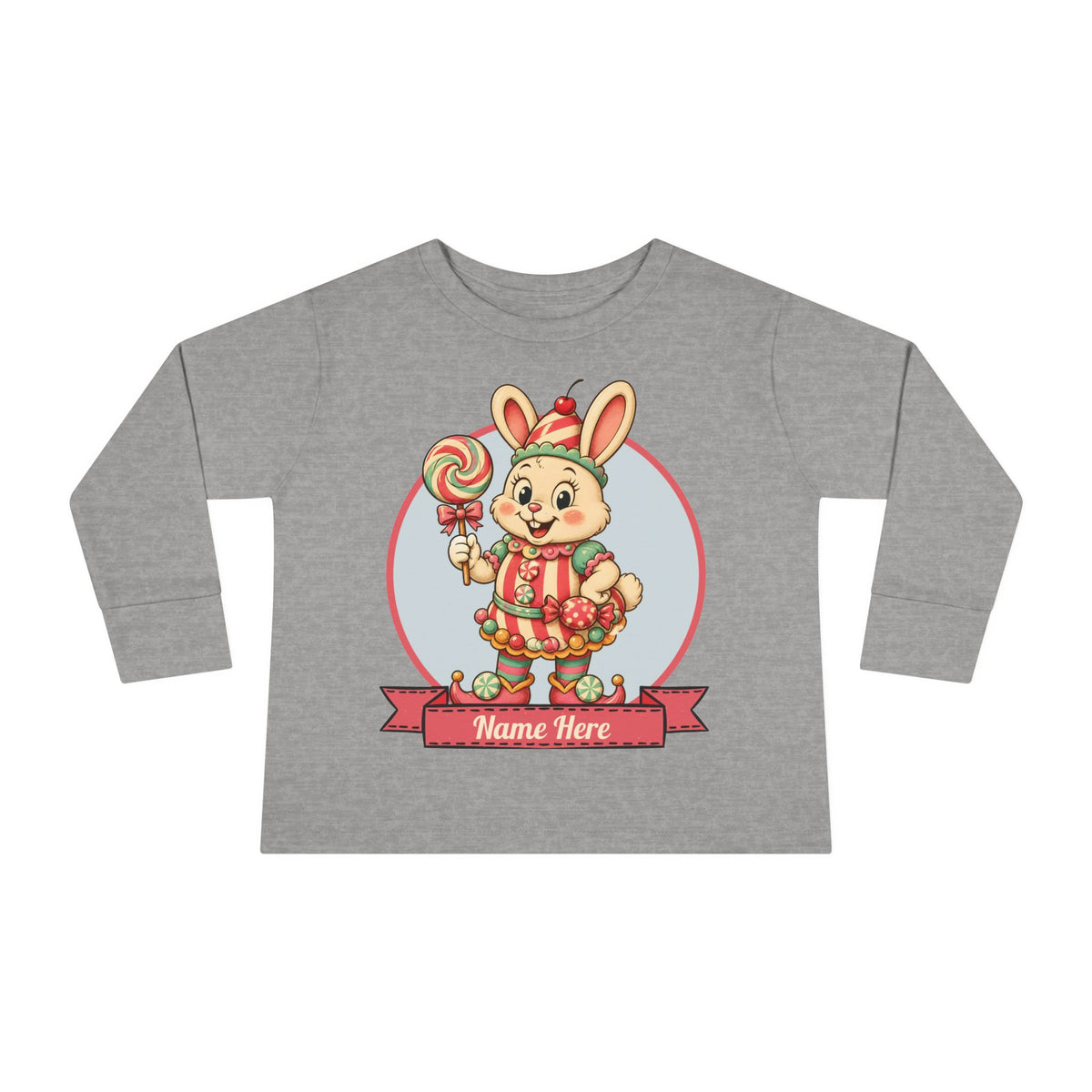 Personalized 'Bun Bon' Bunny Toddler Long Sleeve Tee