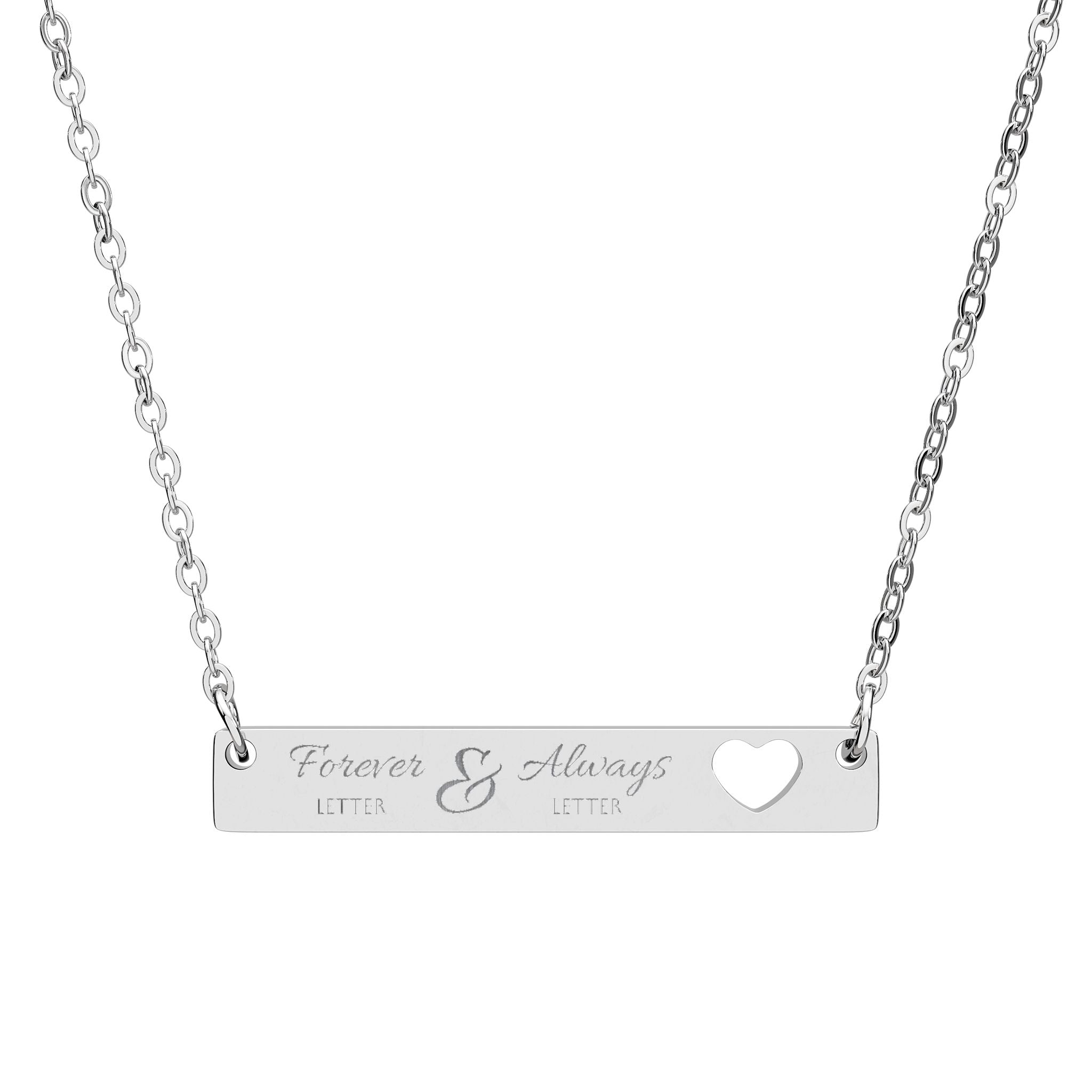 Personalized Heart Cutout Bar Necklace