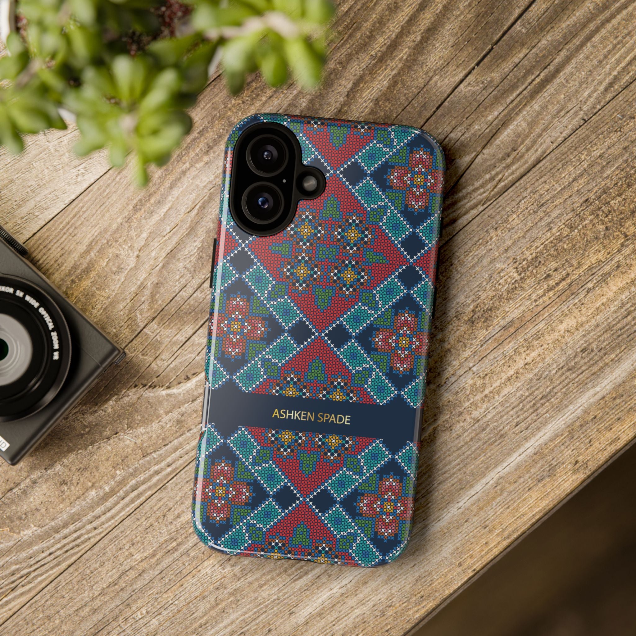 Floral Cross Stitch Phone Case