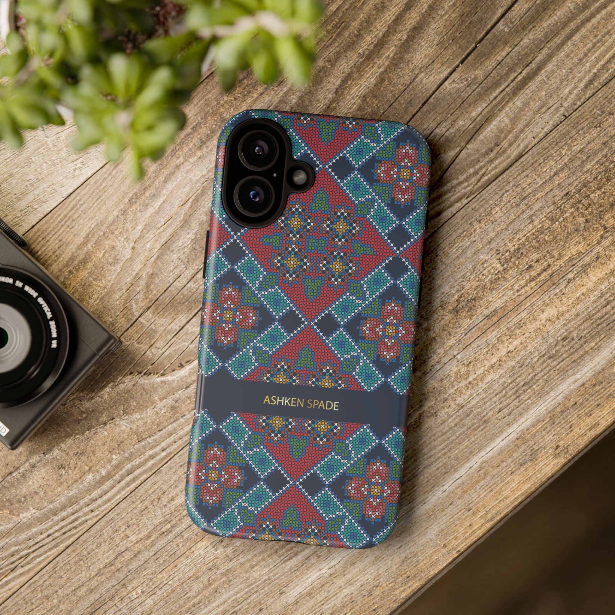 Floral Cross Stitch Phone Case