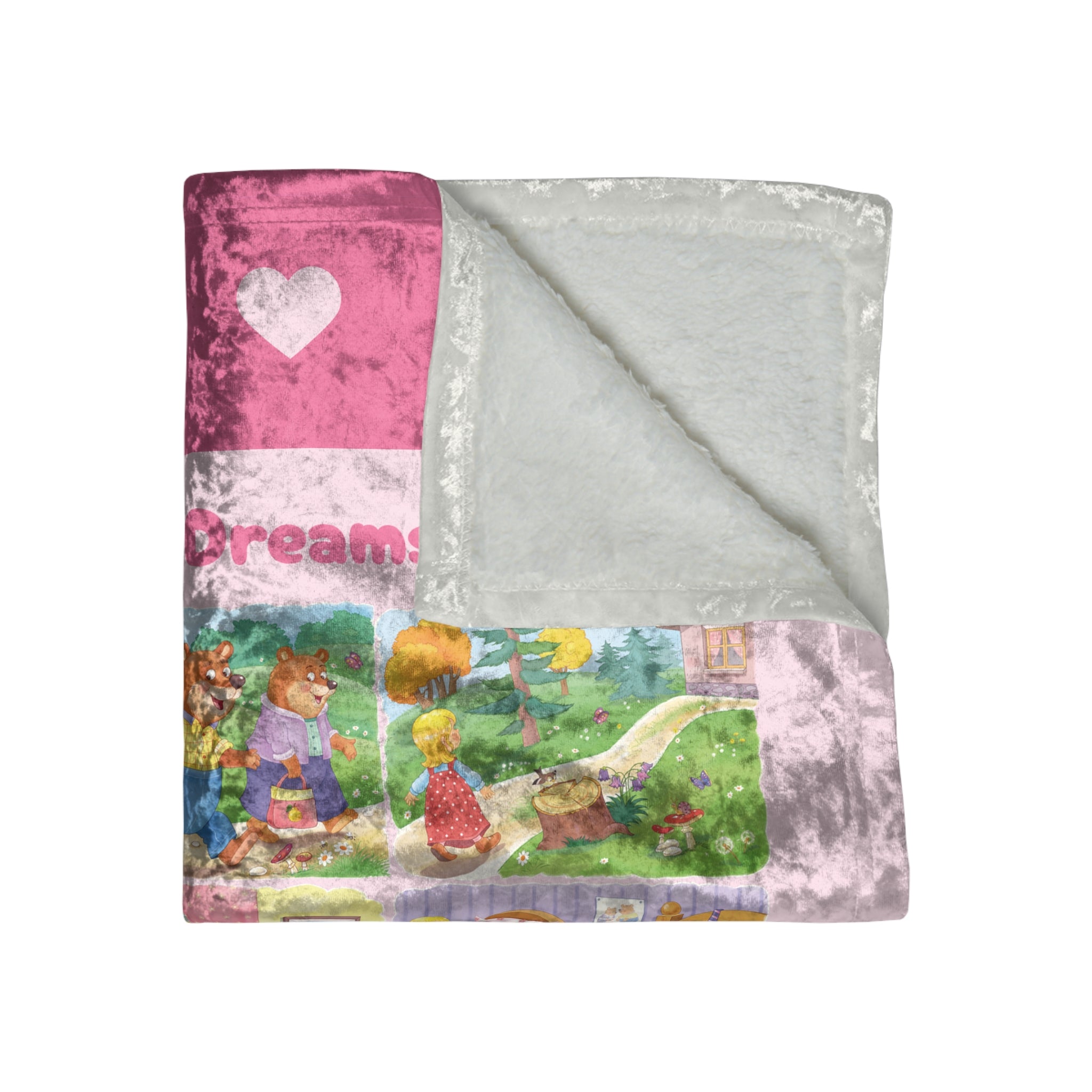 Bears Story Crushed Velvet Blanket