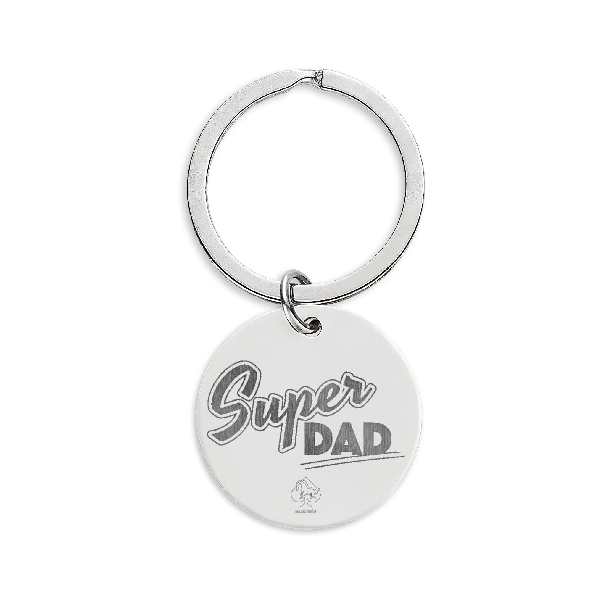 Custom Super Dad Stainless Steel Engraved Keychain