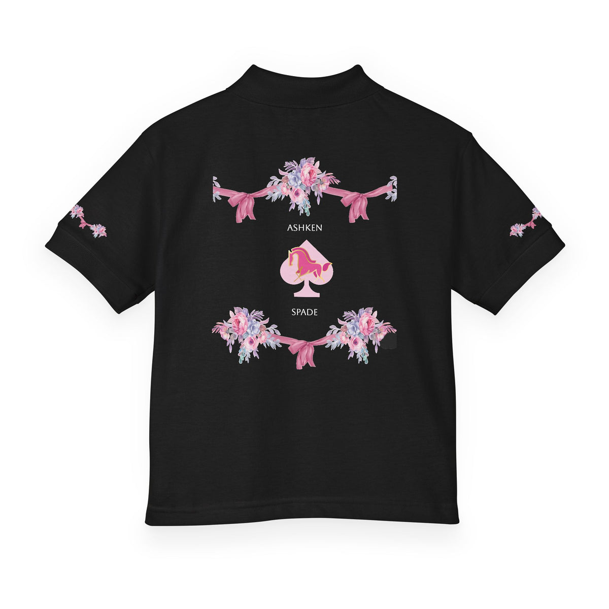 Pink FloraL Youth Polo