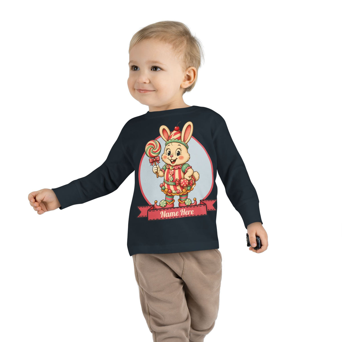 Personalized 'Bun Bon' Bunny Toddler Long Sleeve Tee