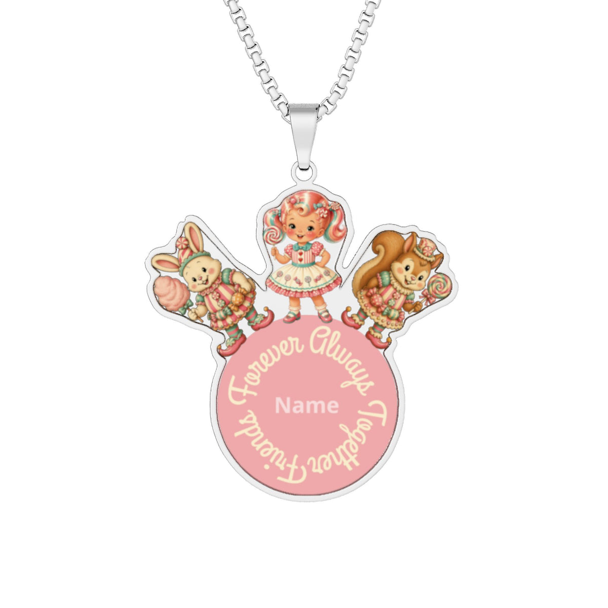 Personalized Name Candy Land Friends Necklace