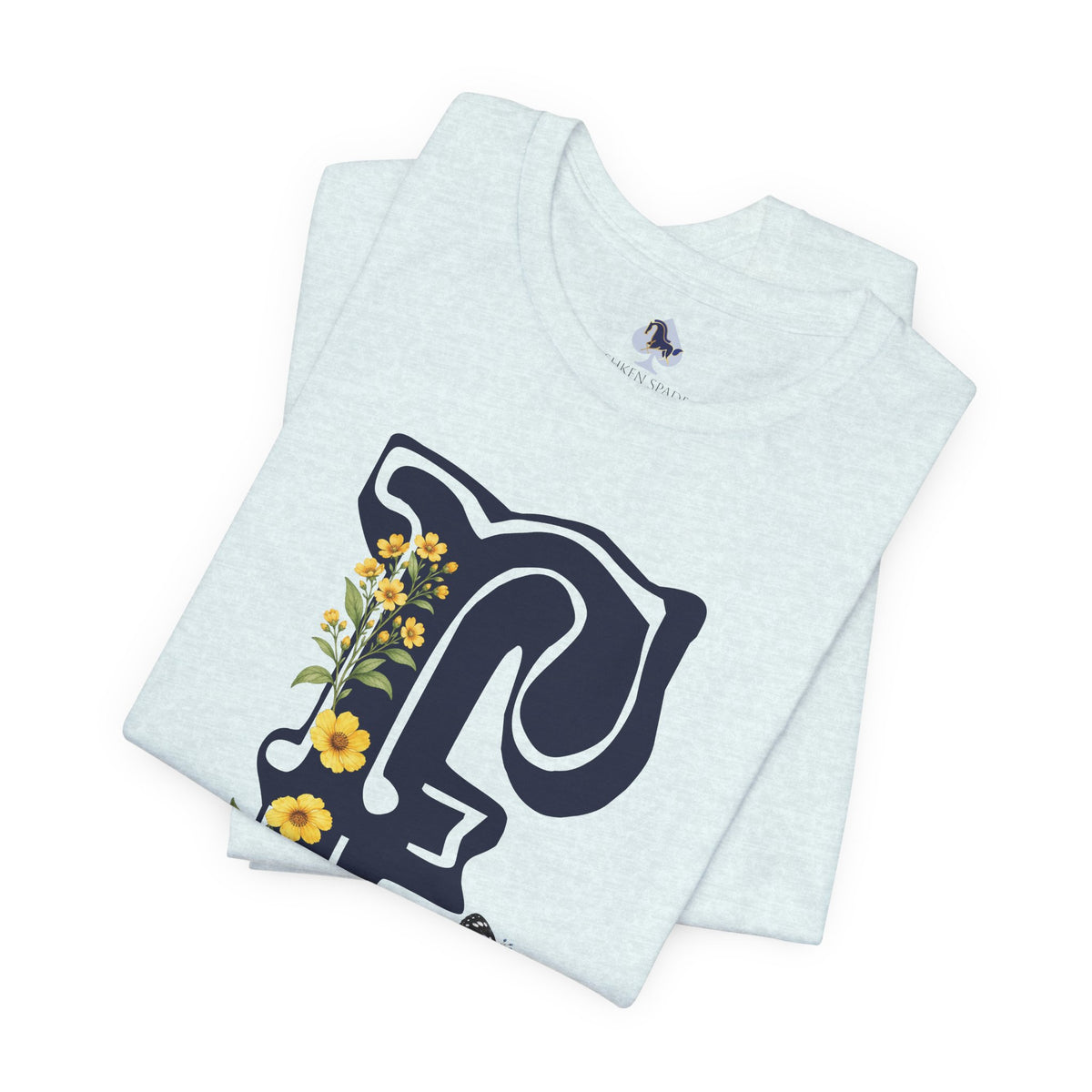 Floral Monogram E Letter T-Shirt