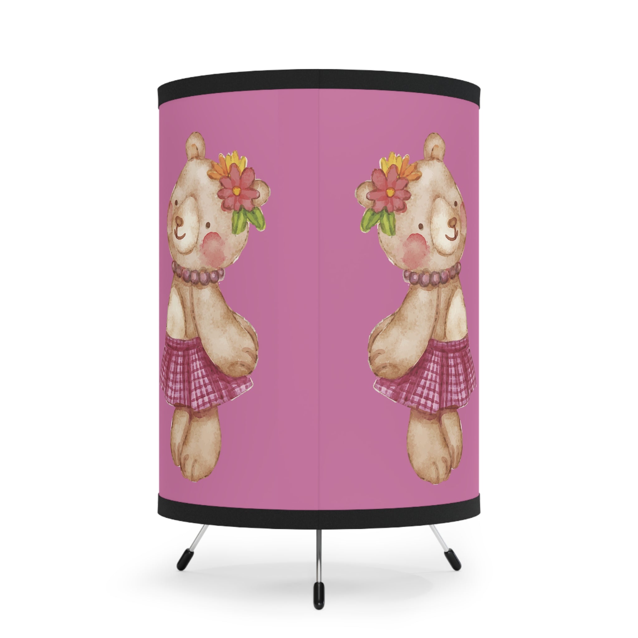 Table Lamp With Cute Bear Fabric Shade