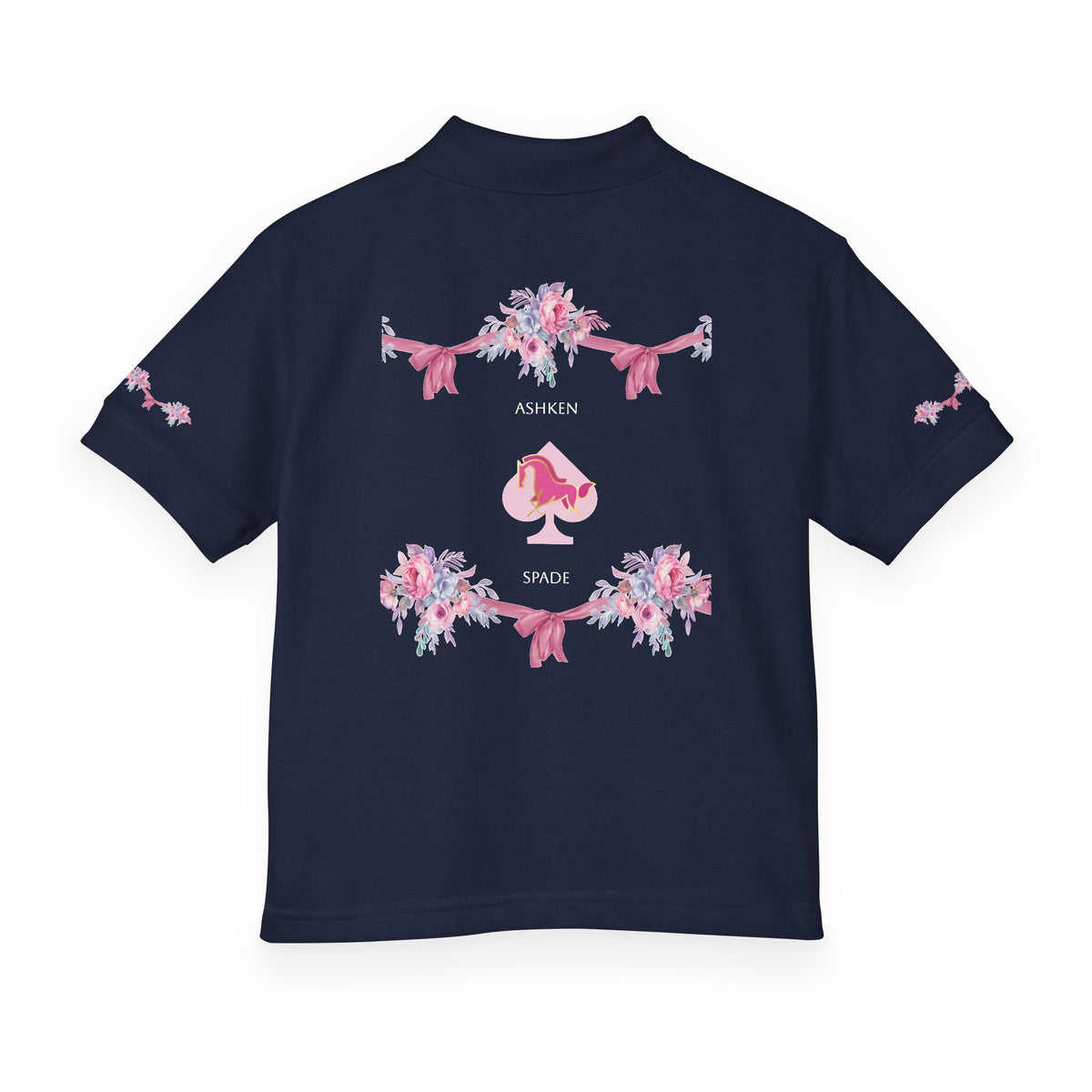 Pink FloraL Youth Polo