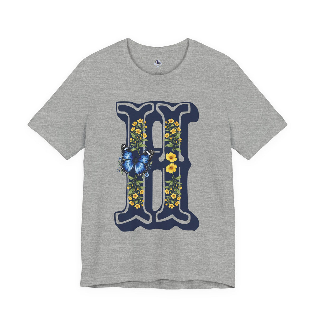 Floral Monogram H Initial Jersey T-Shirt