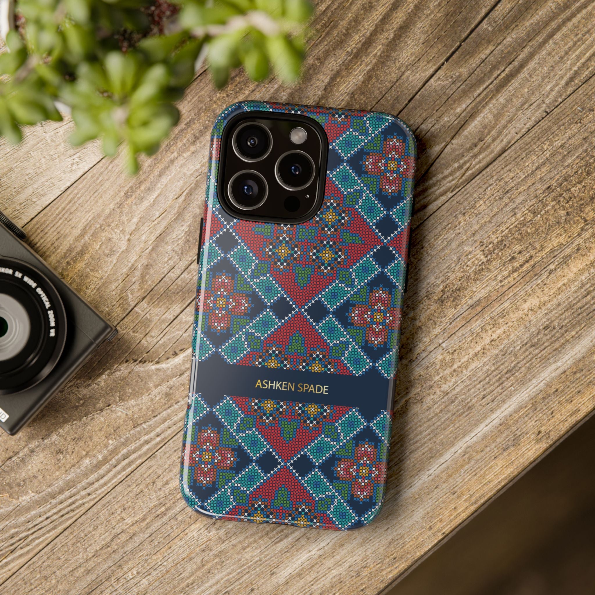 Floral Cross Stitch Phone Case