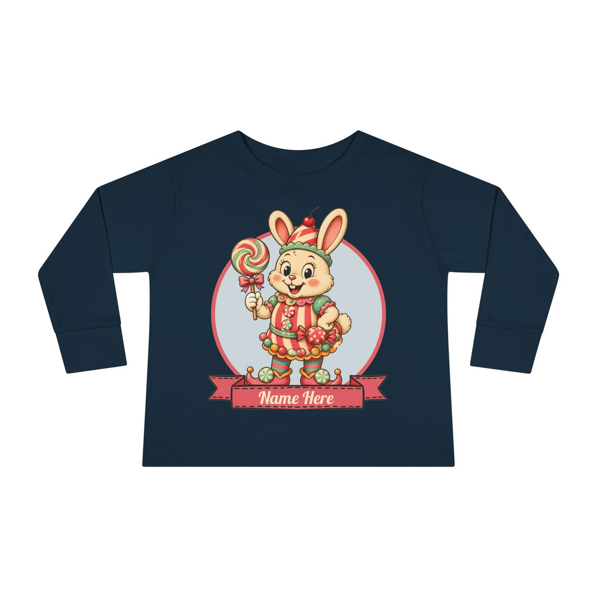 Personalized 'Bun Bon' Bunny Toddler Long Sleeve Tee