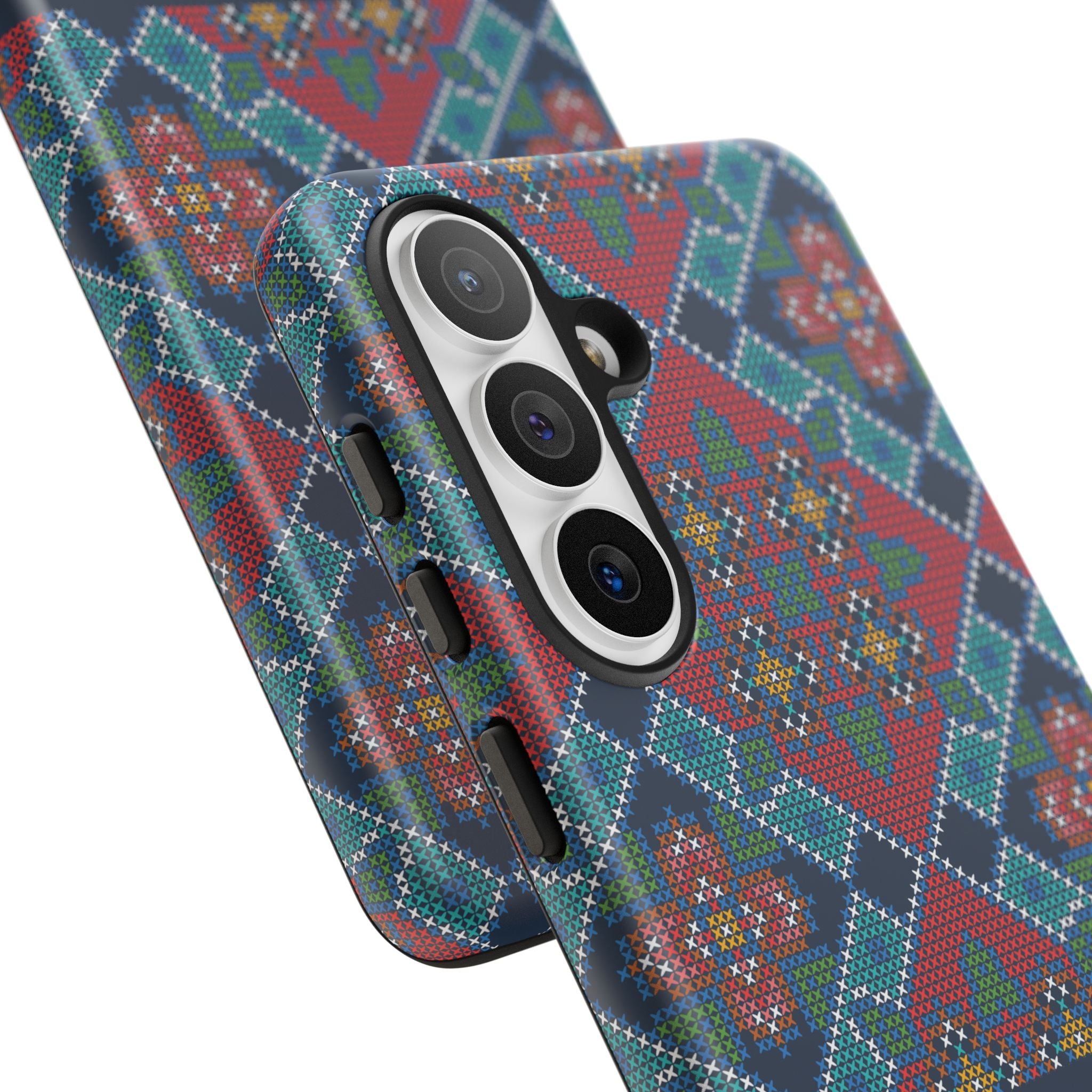 Floral Cross Stitch Phone Case
