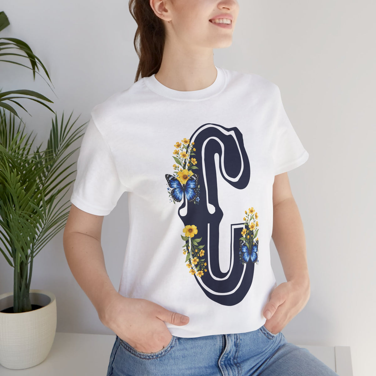 Floral Letter C Monogram T-Shirt