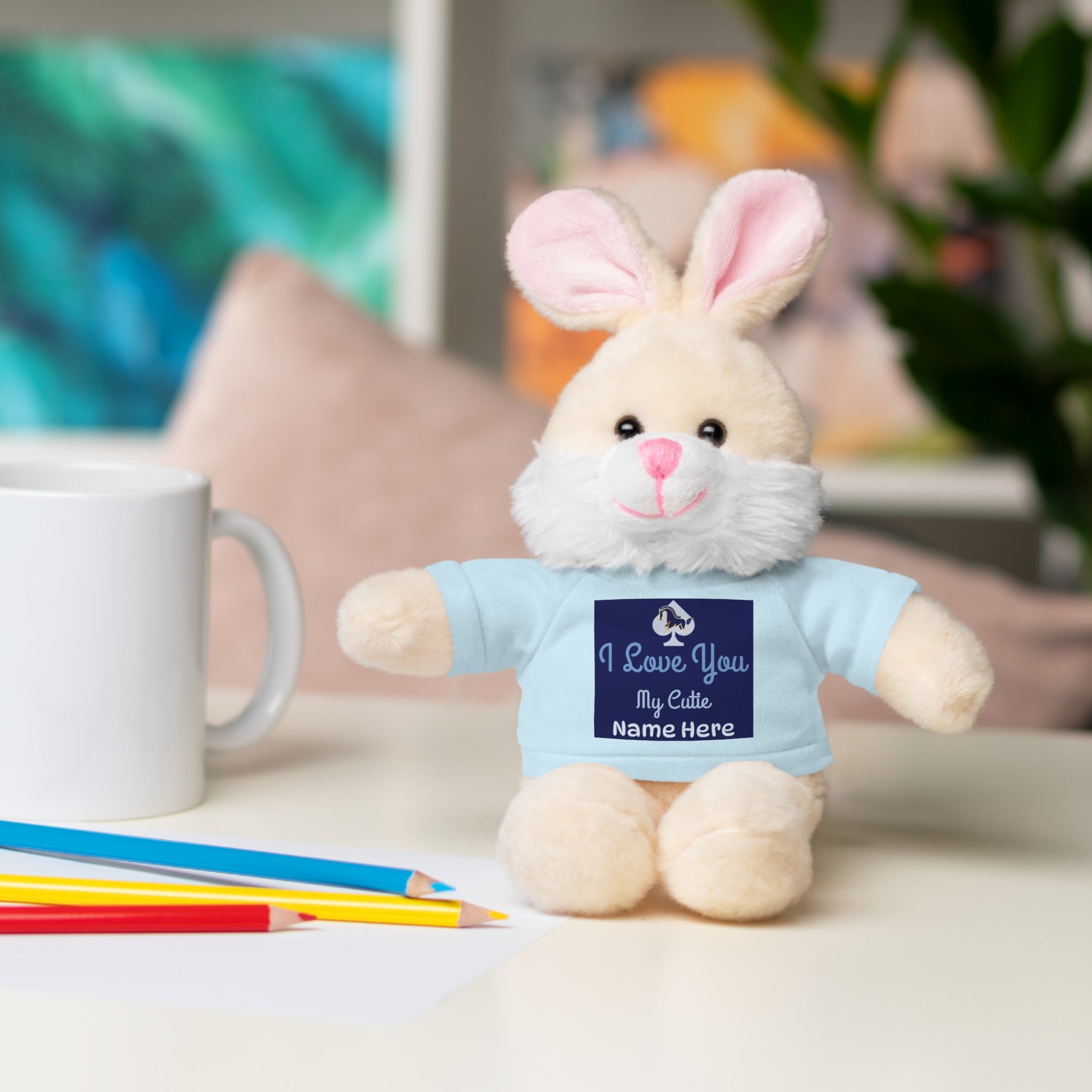 Personalized Teddy Bear with "I Love You" Tee