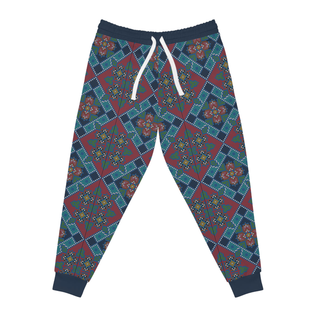 Navy Geometric  Athletic Joggers