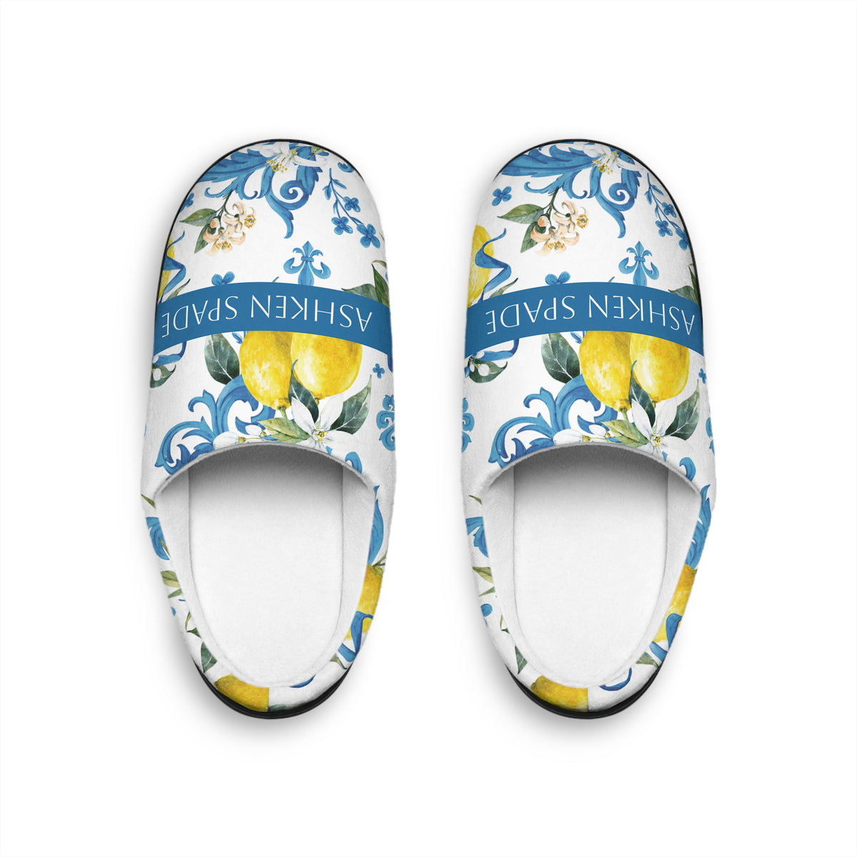 Lemon Blue Floral Indoor Slippers
