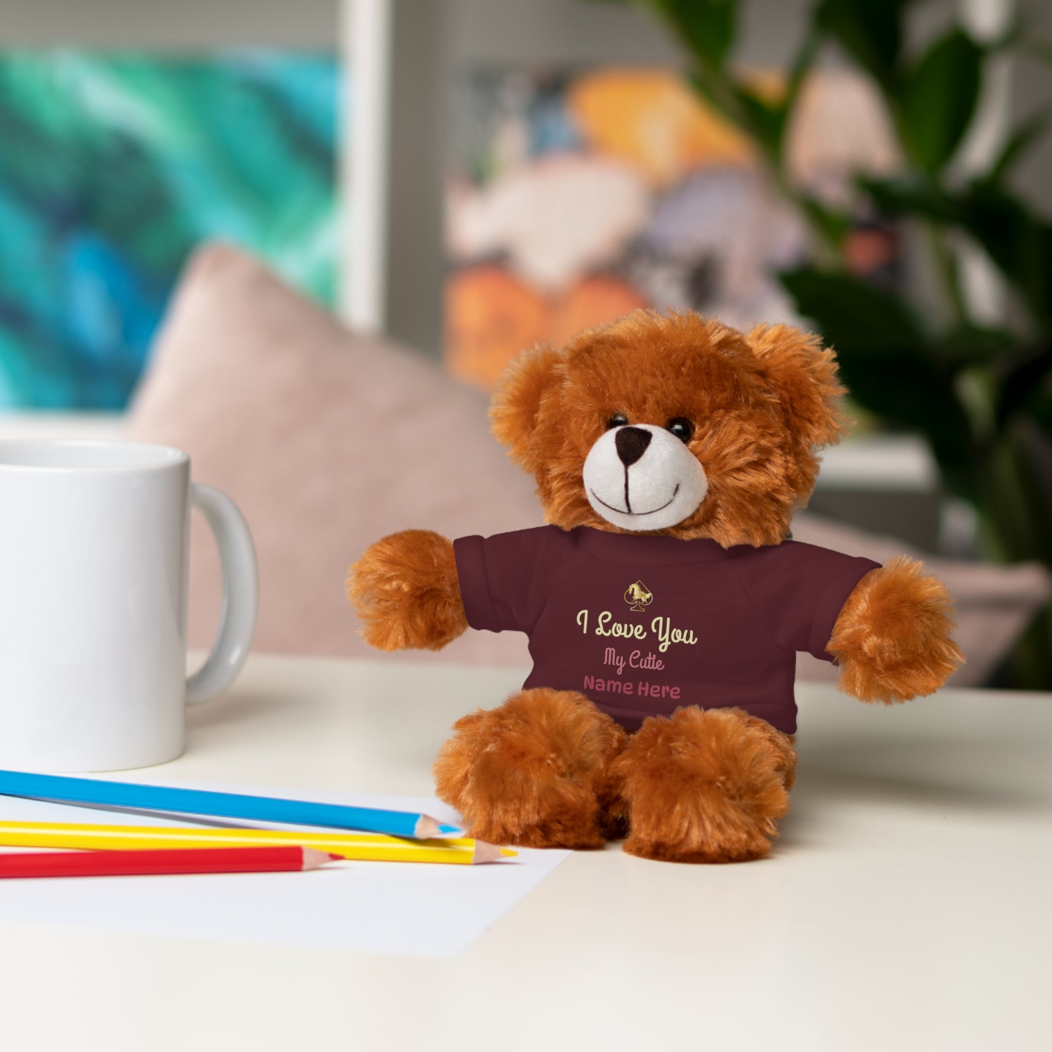 Personalized Teddy Bear with "I Love You" Tee